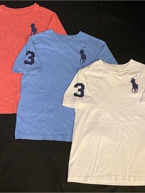 Polo by Ralph Lauren Kids Short-Sleeve Tee Trio - White, Light Blue, Coral